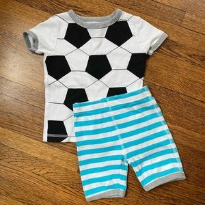 Boys 12-18 Mud Pie Soccer Pajamas Short Set